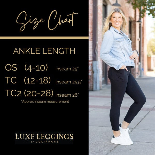 The Riley -7/8 Ankle Length NAVY Leggings Pocket - Faylinn & Co