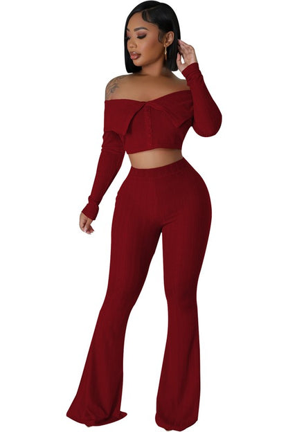 WOMEN FASHION TWO PIECE PANTS SET - Faylinn & Co