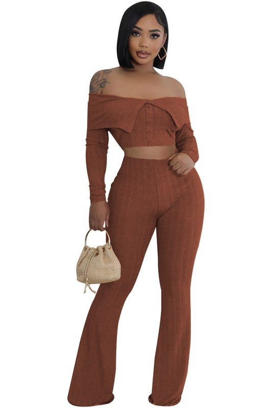 WOMEN FASHION TWO PIECE PANTS SET - Faylinn & Co