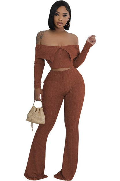 WOMEN FASHION TWO PIECE PANTS SET - Faylinn & Co