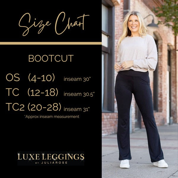 The Vanessa - 30 in Inseam Black Bootcut Leggings - Faylinn & Co