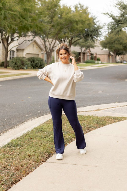 The Mila Navy Bootcut Leggings - Faylinn & Co