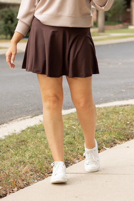 The Britt - Brown Skort - Faylinn & Co