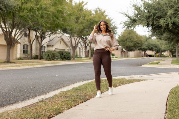 The Becca Brown Crossover Full Length Leggings - Faylinn & Co