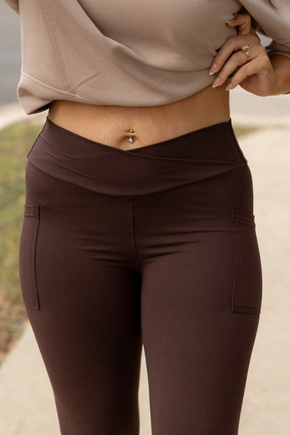 The Becca Brown Crossover Full Length Leggings - Faylinn & Co