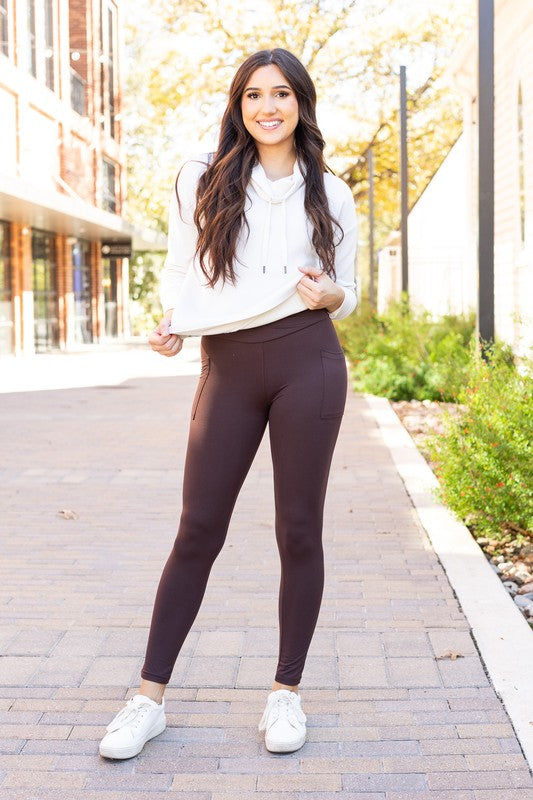The Becca Brown Crossover Full Length Leggings - Faylinn & Co