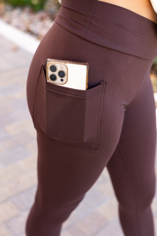 The Becca Brown Crossover Full Length Leggings - Faylinn & Co