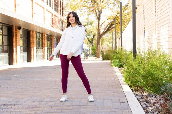 The Molly Maroon Crossover Full Length Leggings - Faylinn & Co