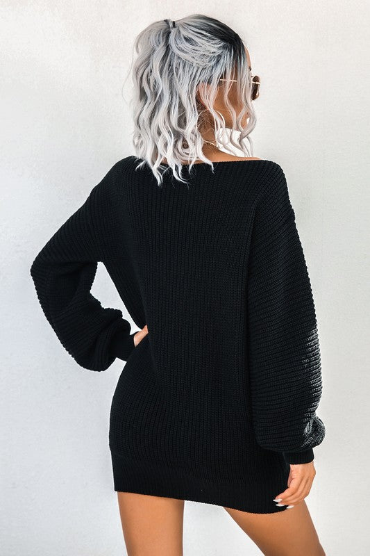 WOMEN FASHION SWEATER DRESS - Faylinn & Co