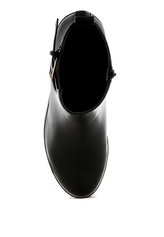 Antorin Chunky Buckle Detail Ankle Boots - Faylinn & Co