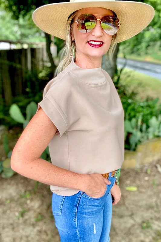 Women Plain Crew Neck Loose Fit Casual Top - Faylinn & Co
