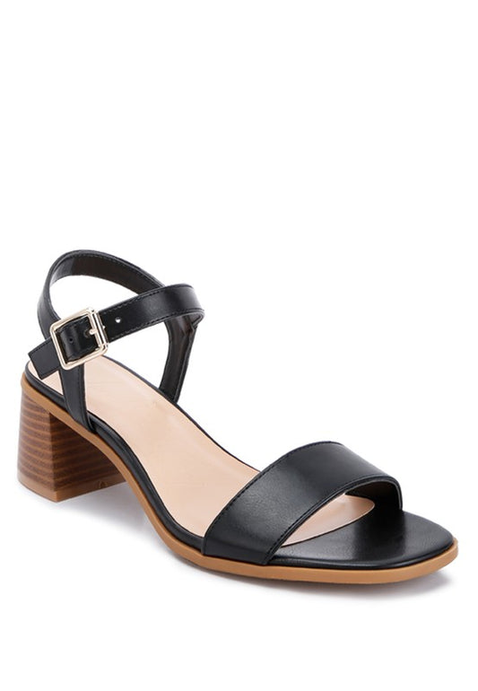 Varya Stacked Heel Sandals - Faylinn & Co
