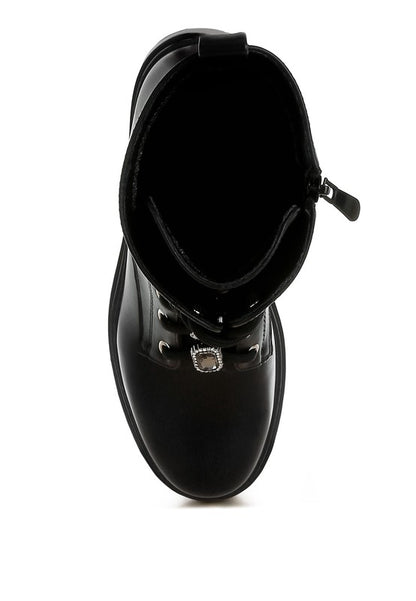 Nimba Rhinestone jewelled Chunky Boots - Faylinn & Co