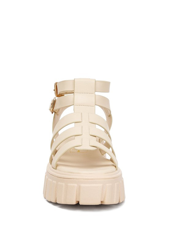 Dewey Recycled Faux Leather Gladiators - Faylinn & Co