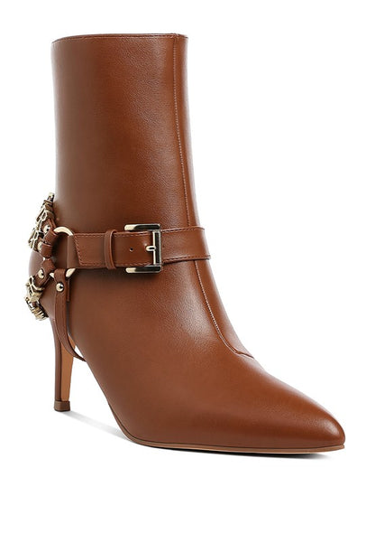 Nicene Harness Detail Stiletto Boots - Faylinn & Co