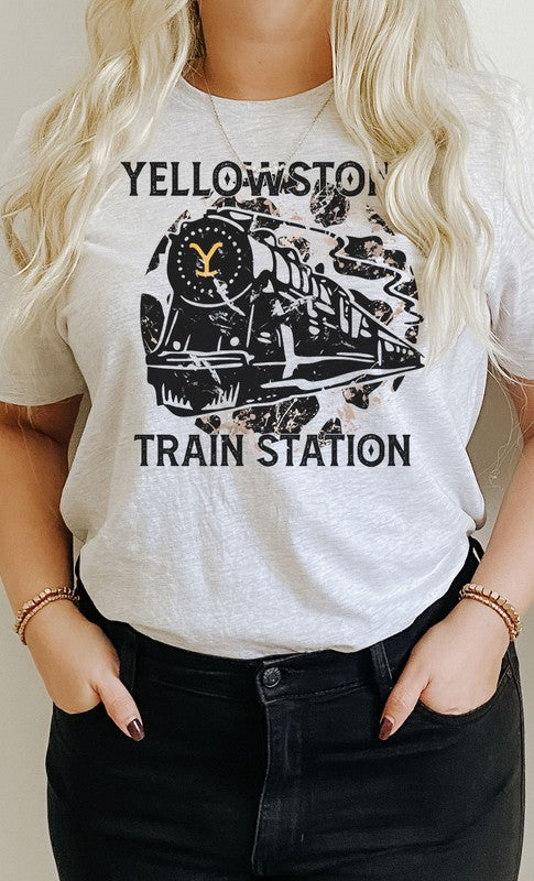 Yellowstone Train Station Graphic Tee - Faylinn & Co