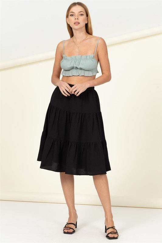 Call It a Day Tiered Midi Skirt - Faylinn & Co