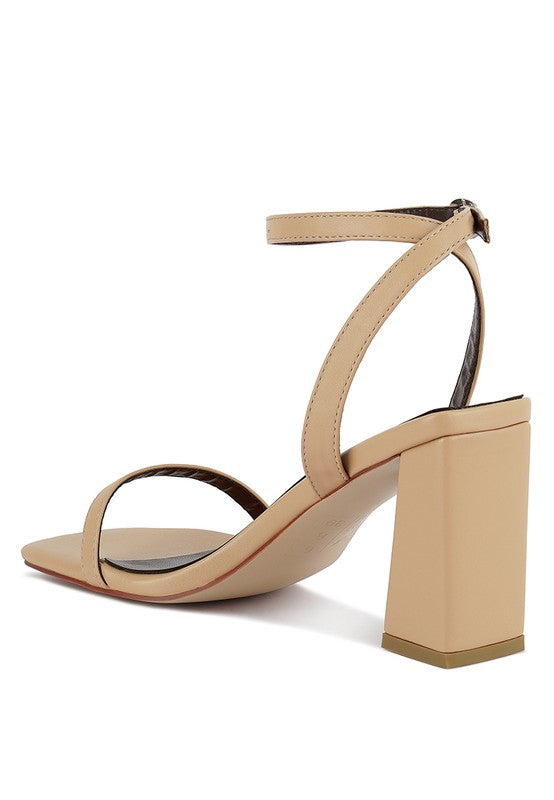 Block Heel Ankle Strap Sandals - Faylinn & Co