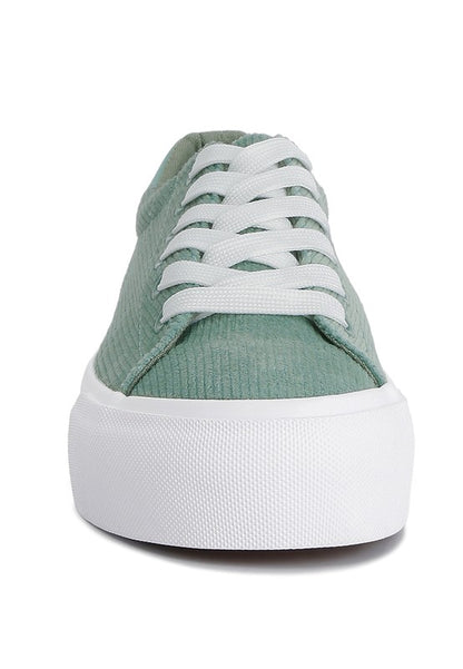 Hyra Solid Flatform Canvas Sneakers - Faylinn & Co
