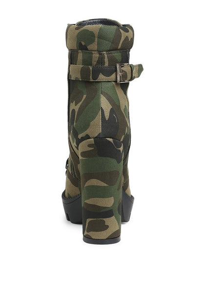 Palmetto Camouflage Ankle Boots - Faylinn & Co