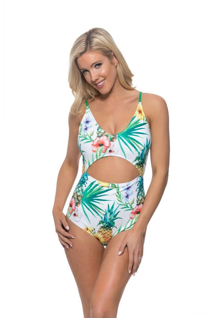 Pineapple cutout one piece swimsuit - Faylinn & Co