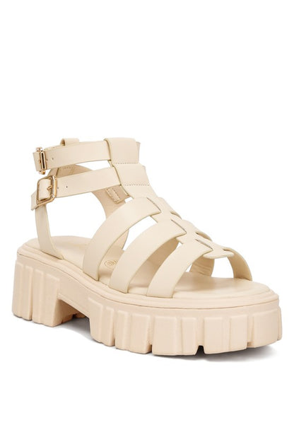 Dewey Recycled Faux Leather Gladiators - Faylinn & Co