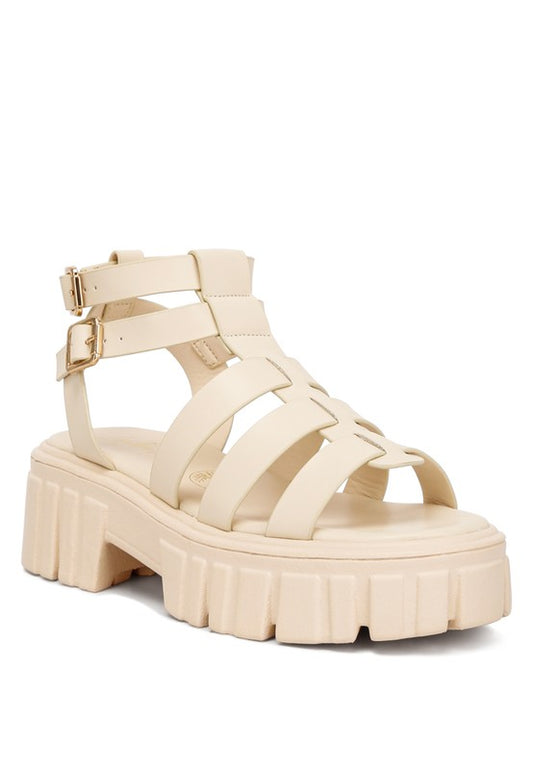 Dewey Recycled Faux Leather Gladiators - Faylinn & Co