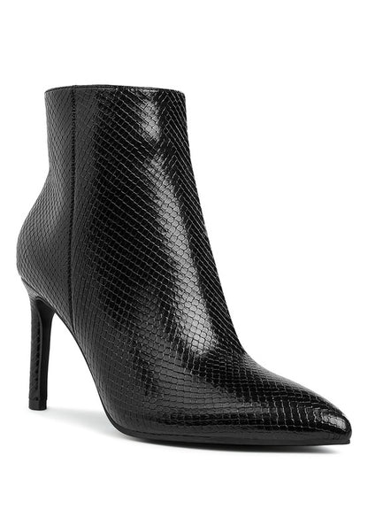 Tatria Textured Stiletto Heel Ankle Boots - Faylinn & Co