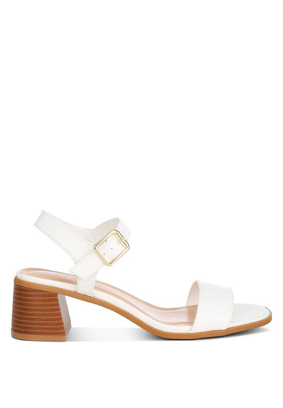 Varya Stacked Heel Sandals - Faylinn & Co