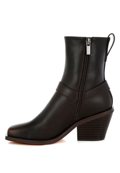 Baccata Elevated Harness Detail Ankle Boots - Faylinn & Co