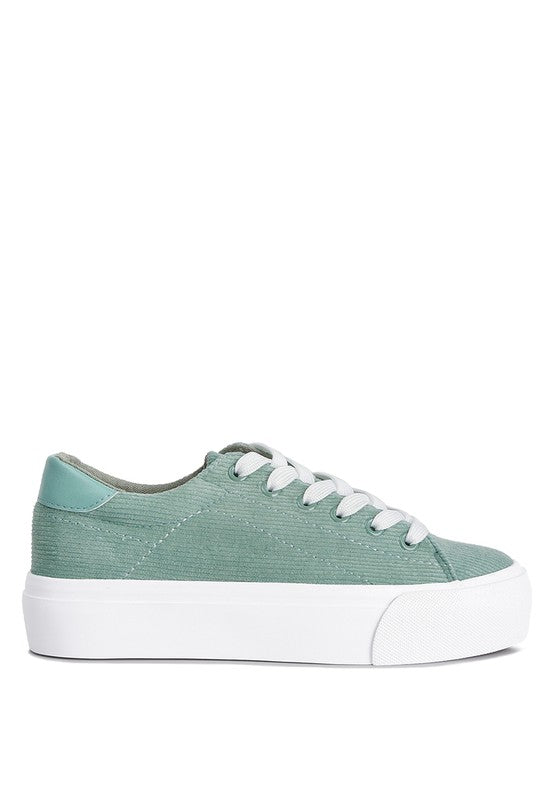 Hyra Solid Flatform Canvas Sneakers - Faylinn & Co