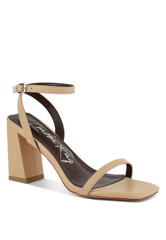 Block Heel Ankle Strap Sandals - Faylinn & Co