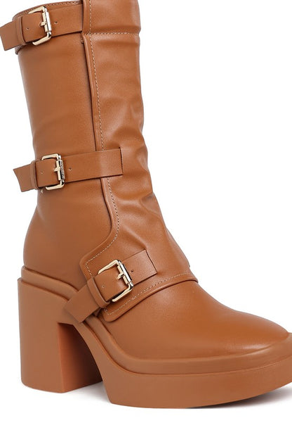 Syrah Chunky Biker Boots - Faylinn & Co