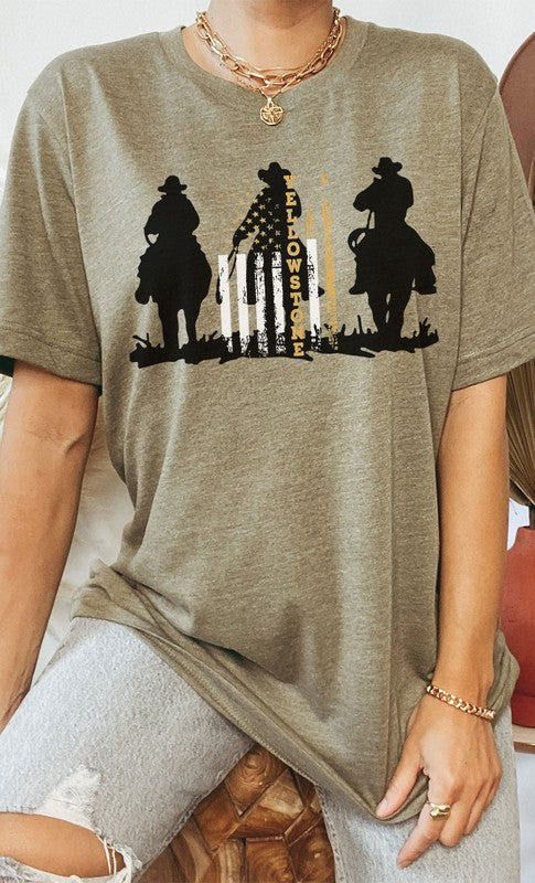 Yellowstone Cowboy Silhouette Graphic Tee - Faylinn & Co