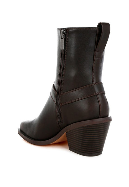 Baccata Elevated Harness Detail Ankle Boots - Faylinn & Co