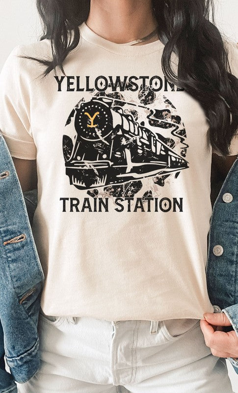 Yellowstone Train Station Graphic Tee - Faylinn & Co