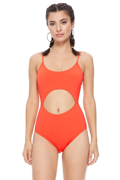 SOLID CUTOUT ONE PIECE SWIMSUIT - Faylinn & Co