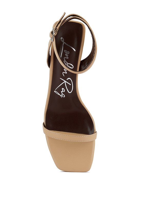 Block Heel Ankle Strap Sandals - Faylinn & Co