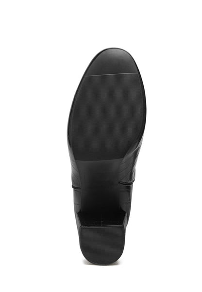 Babbel Faux Leather Block Heel Ankle Boots - Faylinn & Co