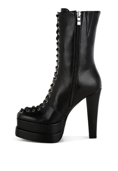 Sayal Faux Leather Lace Up Boots - Faylinn & Co