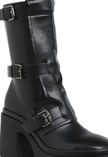 Syrah Chunky Biker Boots - Faylinn & Co
