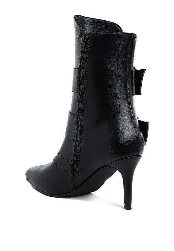 Ebera Chunky Buckle Strap Ankle Boots - Faylinn & Co