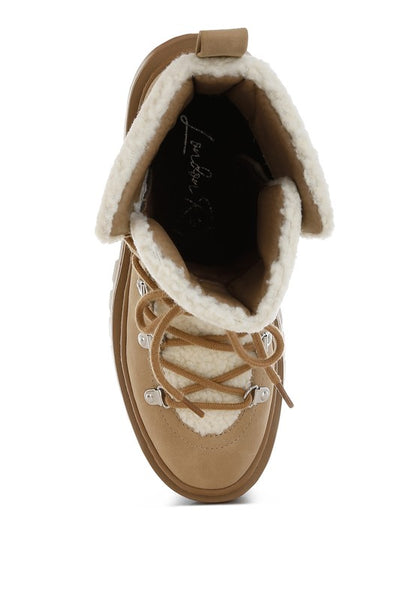 Omul Fleece & Faux Leather Boots - Faylinn & Co