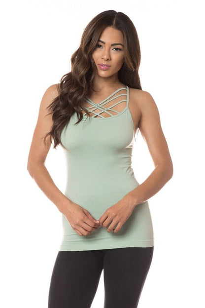 Womens Seamless Triple Criss-Cross Front Cami - Faylinn & Co