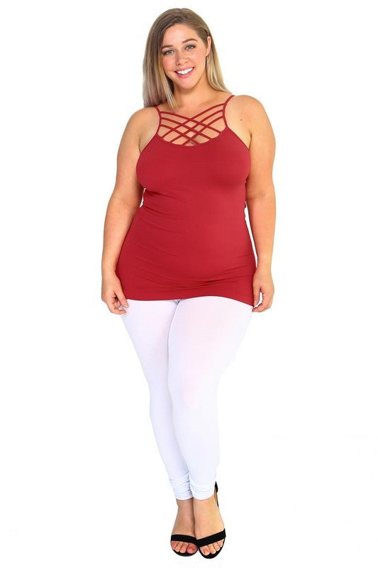 Womens Seamless Triple Criss-Cross Front Cami - Faylinn & Co