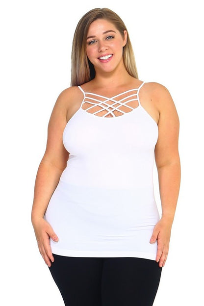 Womens Seamless Triple Criss-Cross Front Cami - Faylinn & Co