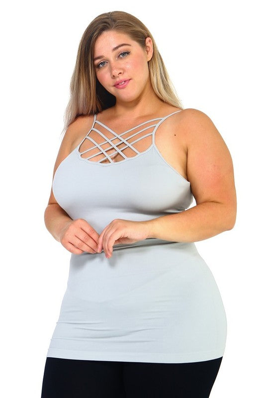 Womens Seamless Triple Criss-Cross Front Cami - Faylinn & Co