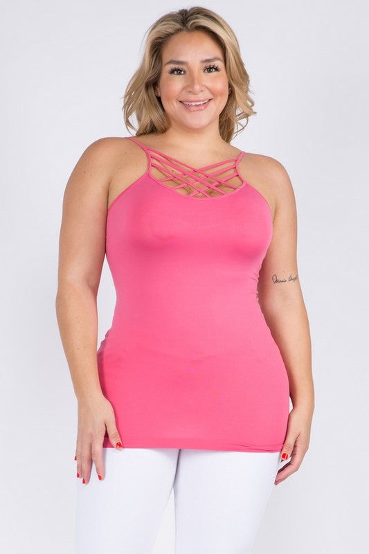 Womens Seamless Triple Criss-Cross Front Cami - Faylinn & Co