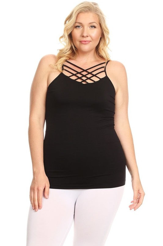 Womens Seamless Triple Criss-Cross Front Cami - Faylinn & Co