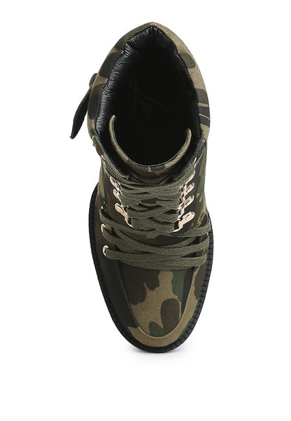 Palmetto Camouflage Ankle Boots - Faylinn & Co